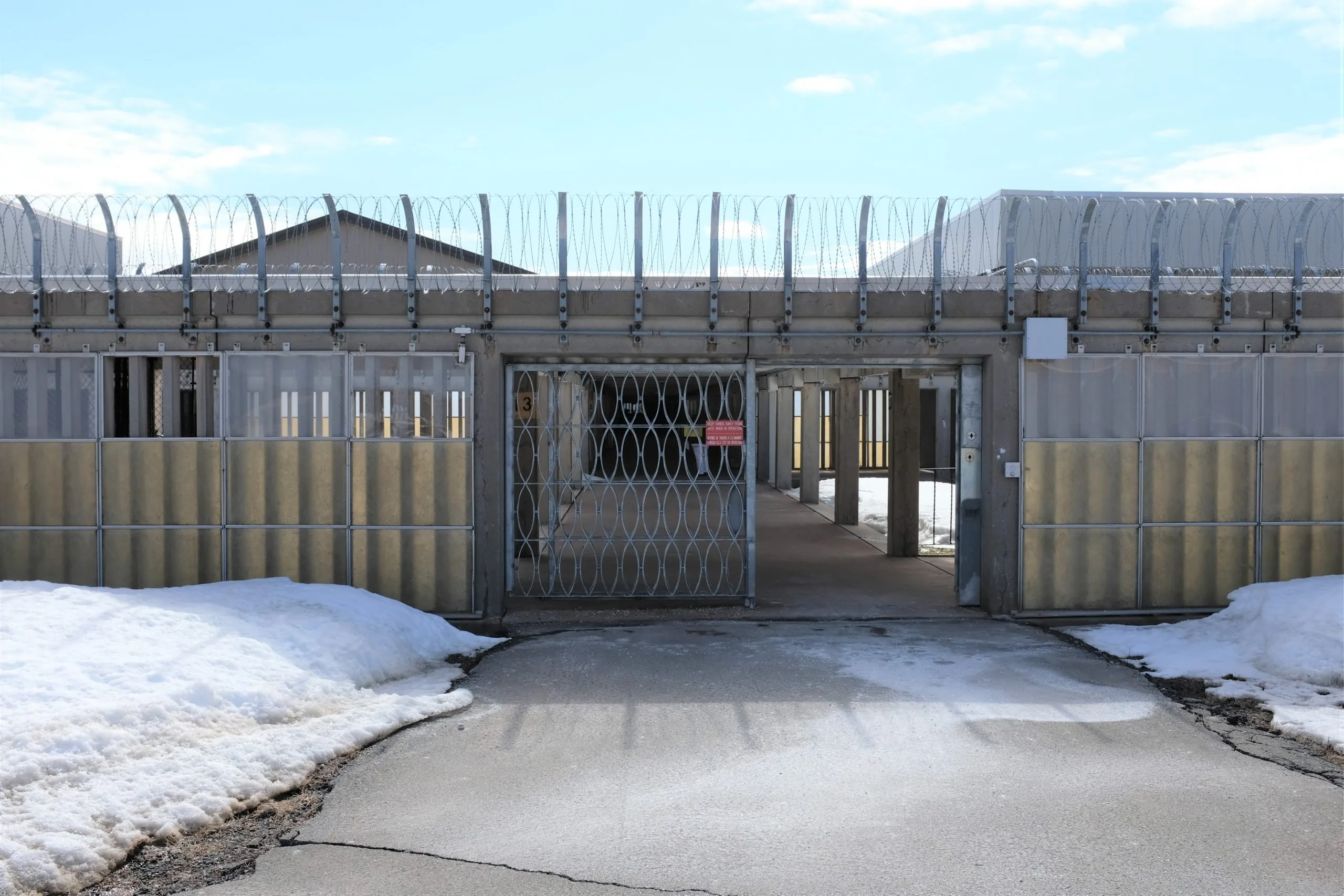 The secure entrance to Springhill Institution in Nova Scotia